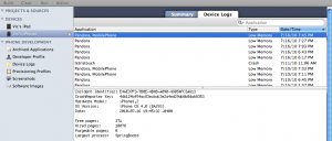 iPhone Device Log