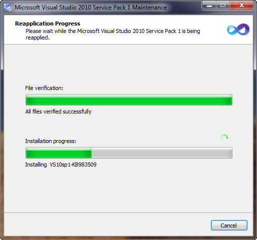 VS.Net 2010 SP 1 Progress